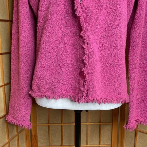 Sigrid Olsen Jacket Sweater Essentials Pink Collared Sweater Jacket - Picture 4 of 13